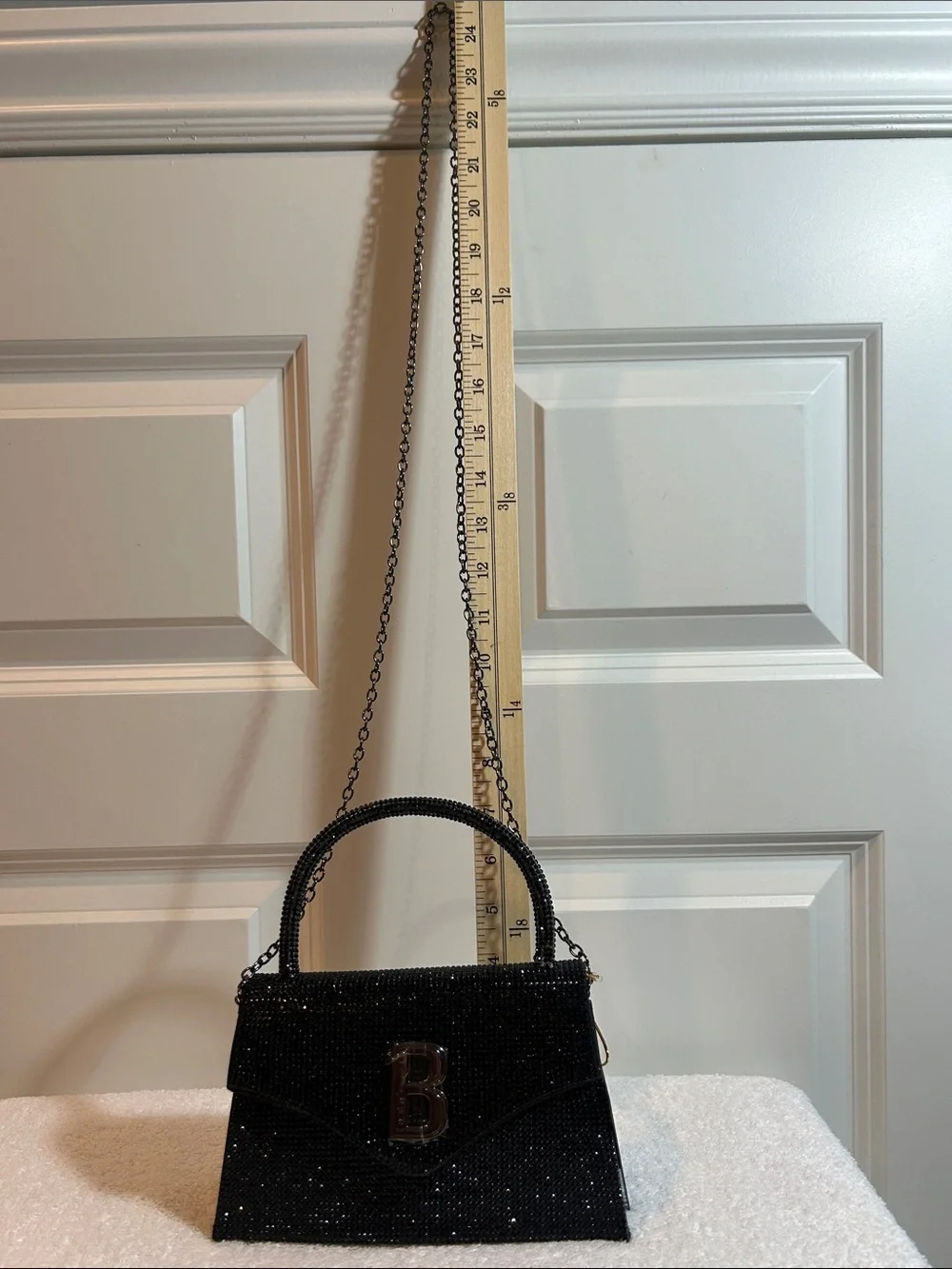 bebe Hollywood Mini Rhinestone Satchel Crossbody Bag in Black NWT’S